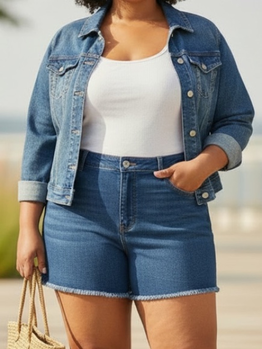 Old Navy The Diva Blue Jean Shorts with Frayed Hem and Relaxed Fit Size 16